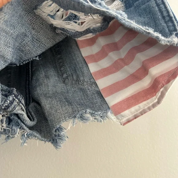 Distressed Denim Shorts America 4th of July daisy dukes - Picture 5 of 5
